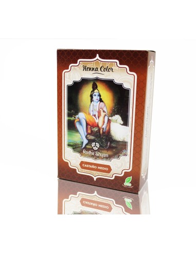 Henna Polvo Castaño Medio 100 gramos Eco de Radhe Shyam