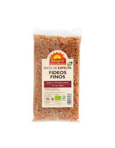 Fideos Finos De Espelta 250 gramos Bio Vegan de Biogra