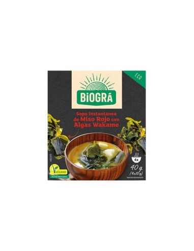 Sopa Miso Con Alga Wakame 4 Sobres Bio Biogra