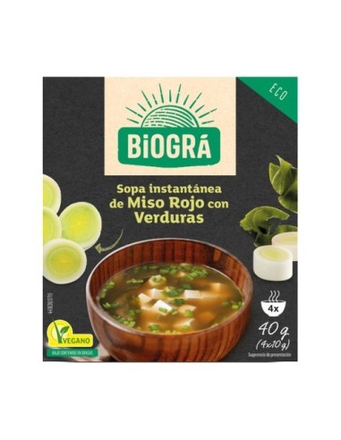 Sopa Miso Con Verduras 4 Sobres Bio Biogra