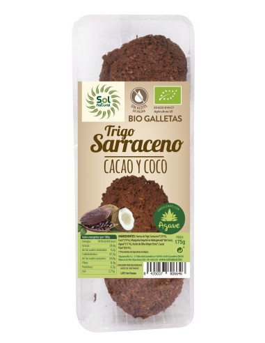 Galletas De T.Sarraceno Coco-Cacao Bio 175 Gramos  Sol Natural