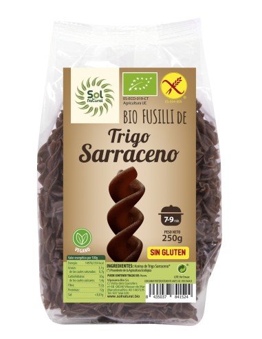 Fusilli Trigo Sarraceno Sin Gluten Bio 250 Gramos  Sol Natural