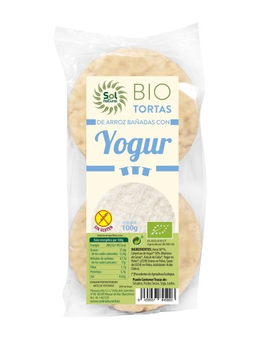 Tortas De Arroz Con Yogur Natural Bio 100 Gramos  Sol Natural