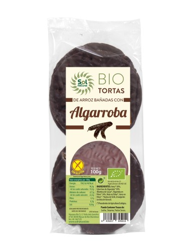 Tortas De Arroz Con Algarroba Bio 100 Gramos  Sol Natural