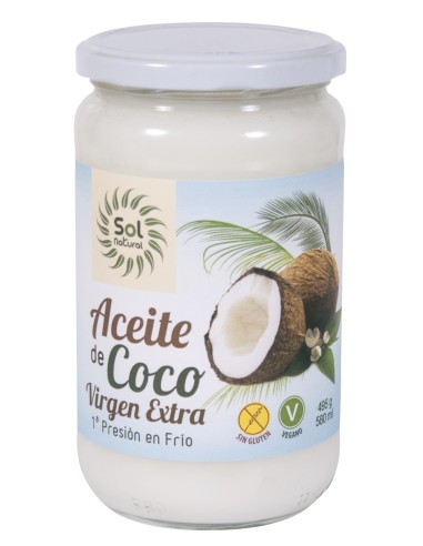 Aceite De Coco Virgen Extra Grande Bio 580 Mililitros Sol Natural