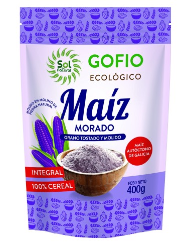 Gofio De Maíz Morado Integral Bio 400 Gramos  Sol Natural