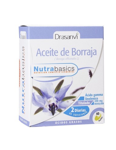 Aceite Borraja 500 Mg 60  Perlas Nutrabasicos de Drasanvi