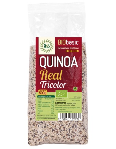 Quinoa Real Tricolor Sin Gluten Bio 500 Gramos  Sol Natural