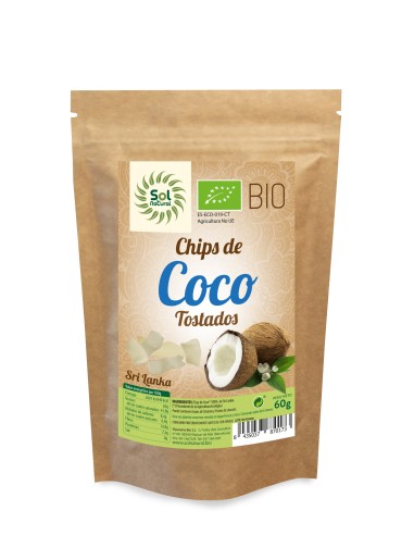 Chips Tostados De Coco Bio Sri Lanka 60 Gramos  Sol Natural