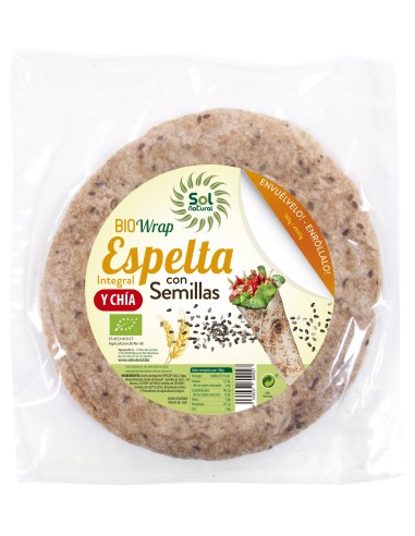 Wrap De Espelta Integral Con Semillas Bio 160 Gramos  Sol Natural