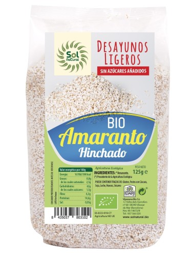 Amaranto Hinchado Bio 125 Gramos  Sol Natural