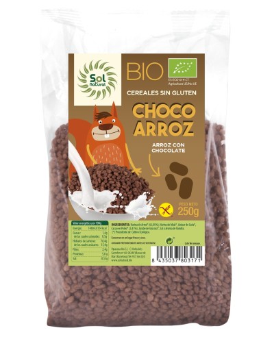 Choco Arroz Sin Gluten Bio 250 g de Sol Natural