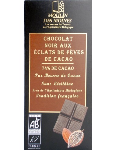 Chocolate Negro 74% Cacao Bio 100 G de Moulin Des Moines