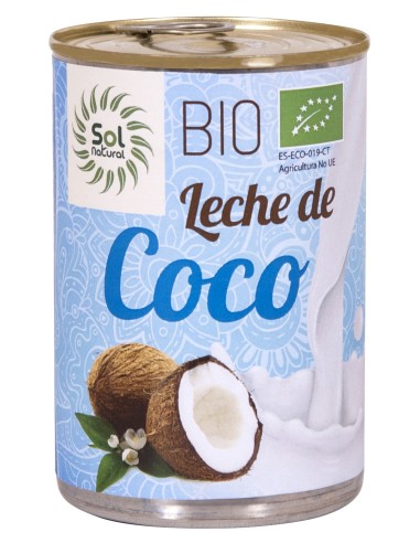 Leche De Coco Para Cocinar Lata Bio 400 Mililitros Sol Natural