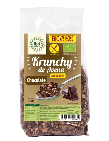 Krunchy Avena Sin Gluten Chocolate Bio 350 Gramos  Sol Natural