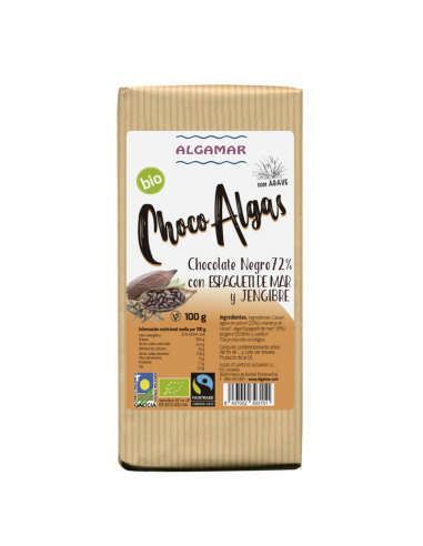 Chocolate Negro Con Algas Y Jengibre 100 G de Algamar