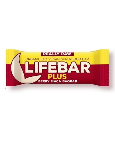 Lifebar Plus Frutos Rojos Y Maca Bio 47 Gr de Lifefood
