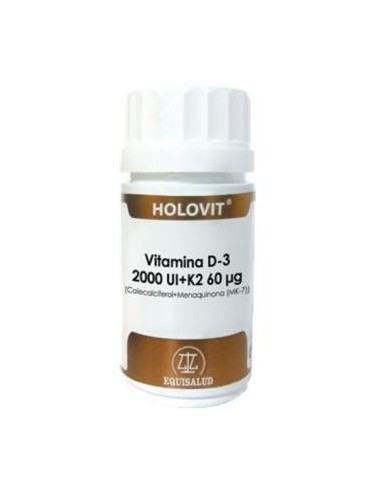 Holovit Vitamina D3 2.000 Ui + K2 60 µg (Colecalciferol + Menaquinona (Mk-7)) 50 Cáp. de Equisalud