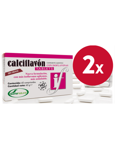 Pack de 2 ud Calciflavon Tablets 60 Comprimidos de Soria Nat