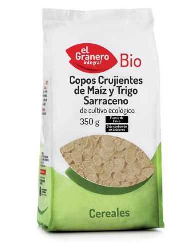Copos Crujientes De Maiz Y Trigo Sarraceno Bio, 350 G de El Granero Integral
