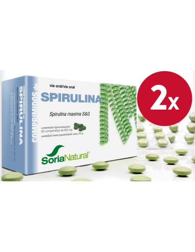 Pack de 2 uds Spirulina 60 Comprimidos de Soria Natural