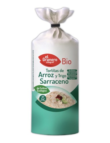 Tortitas De Arroz Y Trigo Sarraceno Sin Gluten Bio, 115 G de El Granero Integral