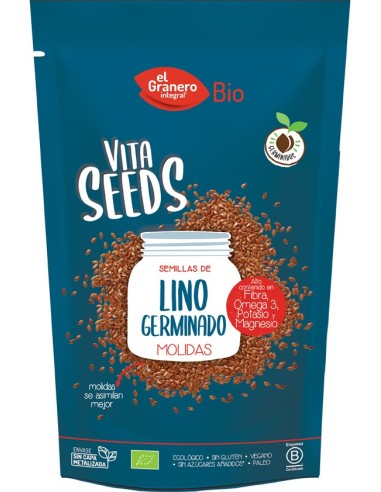 Vitaseeds Lino Germinado Bio, 200 G de El Granero Integral