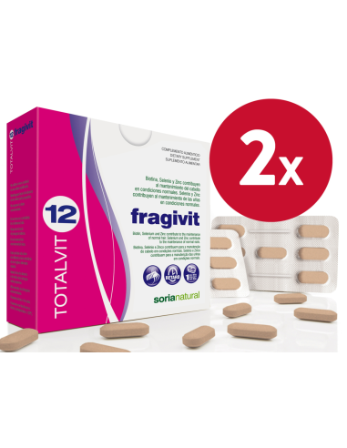 Pack de 2 ud Totalvit 12 Fragivit Uñas Y Pelo 28 Comprimidos