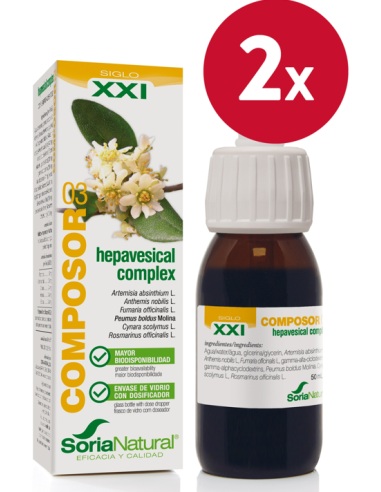 Pack de 2 ud Composor 3 Hepavesical Complex Xxi 50Ml. de Soria Natural