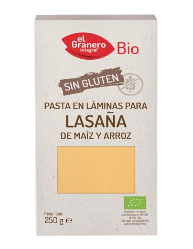 Laminas Lasaña Sin Gluten Bio, 250 G de El Granero Integral