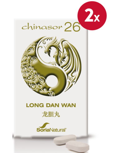 Pack de 2 ud Chinasor 26 Long Dan Wan 30 Comprimidos de Soria Natural
