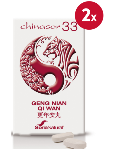 Pack de 2 ud Chinasor 33 Geng Nian Qi Wan 30 Comprimidos de Soria Natural