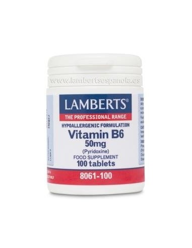 Pack de 2ud Vitamina B6 50 Mg. 100  Comprimidos de Lamberts