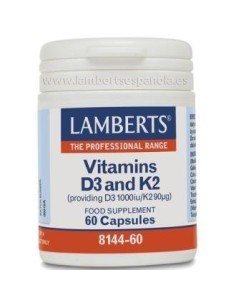 Pack de 2ud Vitamina D3 1000Ui + K2 90µg 60Cap. de Lamberts