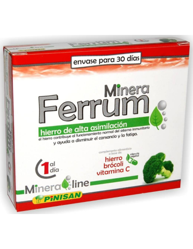 Mineraline Ferrum, 30 Caps. de Pinisan