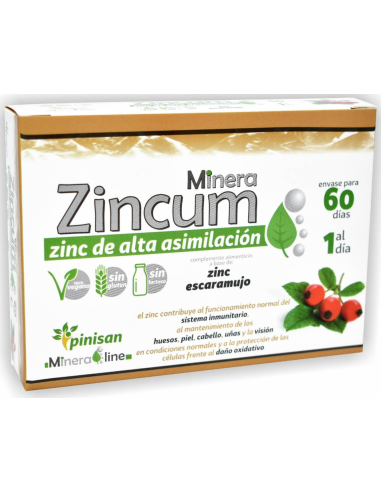Mineraline Zincum, 60 Caps. de Pinisan