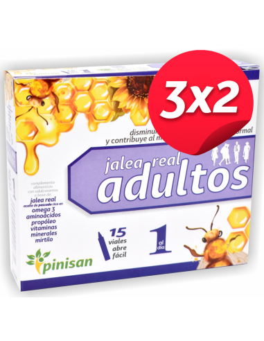 Pack 3x2 Jalea Real Adultos 15Viales de Pinisan