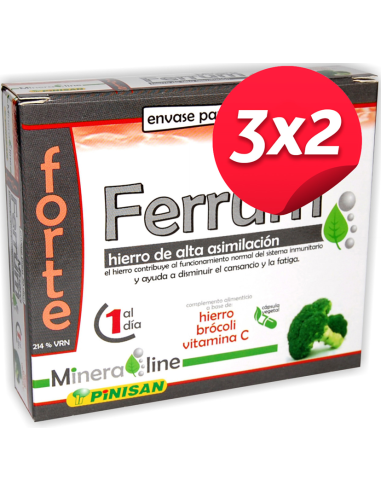 Pack 3x2 Mineraline Ferrum Forte 30Cap. de Pinisan