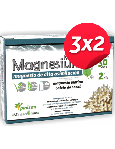 Pack 3x2 Mineraline Magnesium 60Cap. de Pinisan