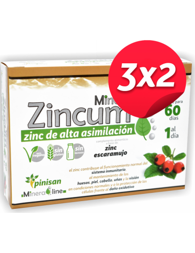 Pack 3x2 Mineraline Zincum 60Cap. de Pinisan