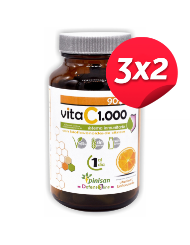Pack 3x2 Vitamina C 1000Mg Bioflavonoides 90Cap. de Pinisan