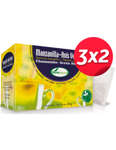 Pack 3X2 Inf.Manzanilla Anis Verde 20Uni de Soria Natural.