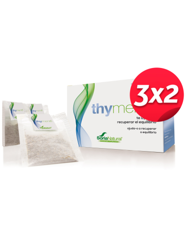 Pack 3X2 uds Thymente Infusion Tomillo, Menta Y Te 20S Sobres de Soria Natural
