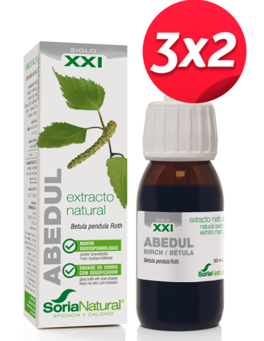 Pack 3X2 Ext. Abedul Xxi 50Ml. S/Al de Soria Natural.