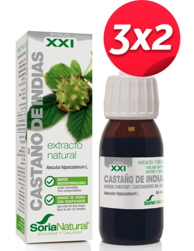 Pack 3X2 Ext. Castaño De Indias Xxi 50Ml. S/Al de Soria Natu