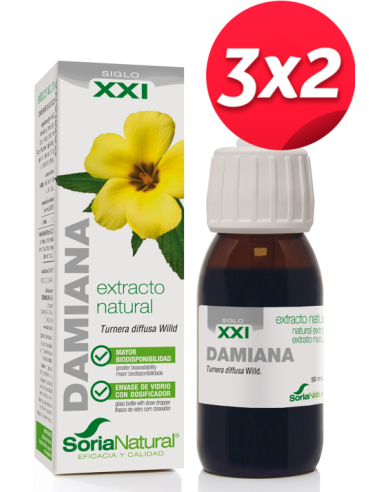 Pack 3X2 Ext. Damiana Xxi 50Ml. S/Al de Soria Natural.
