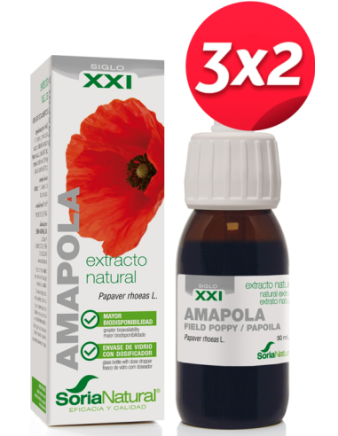 Pack 3X2 Ext. Amapola Xxi 50Ml. S/Al de Soria Natural.