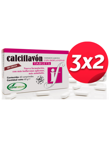 Pack 3X2 Calciflavon Tablets 60 Comprimidos de Soria Natural