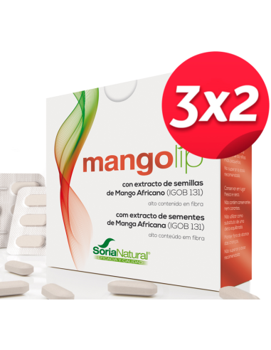 Pack 3X2 Mangolip 28 Comprimidos de Soria Natural.