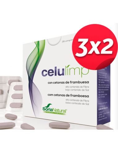 Pack 3X2 Celulimp 28 Comprimidos de Soria Natural.